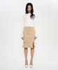 Woldeudillema Slit Corduroy Pencil Skirts (Beige)