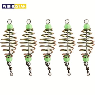 5pcs Fishing Bait Trap Cage, Spring Feeder Basket Holder, Lure Bait Cage Fishing Accessories, Carp Fishing Tackle for Easy Bait