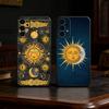 Retro Tarot Sun Moon Stars Phone Case For Samsung S25,24,21,22,23,30,Ultra,20,Plus,Fe,Lite,Note Soft Black Cover