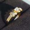 Huitan New Modern  Design Women Rings with Round/Cushion Cubic Zircon Cross Shape Statement Wedding Bands Female Jewelry