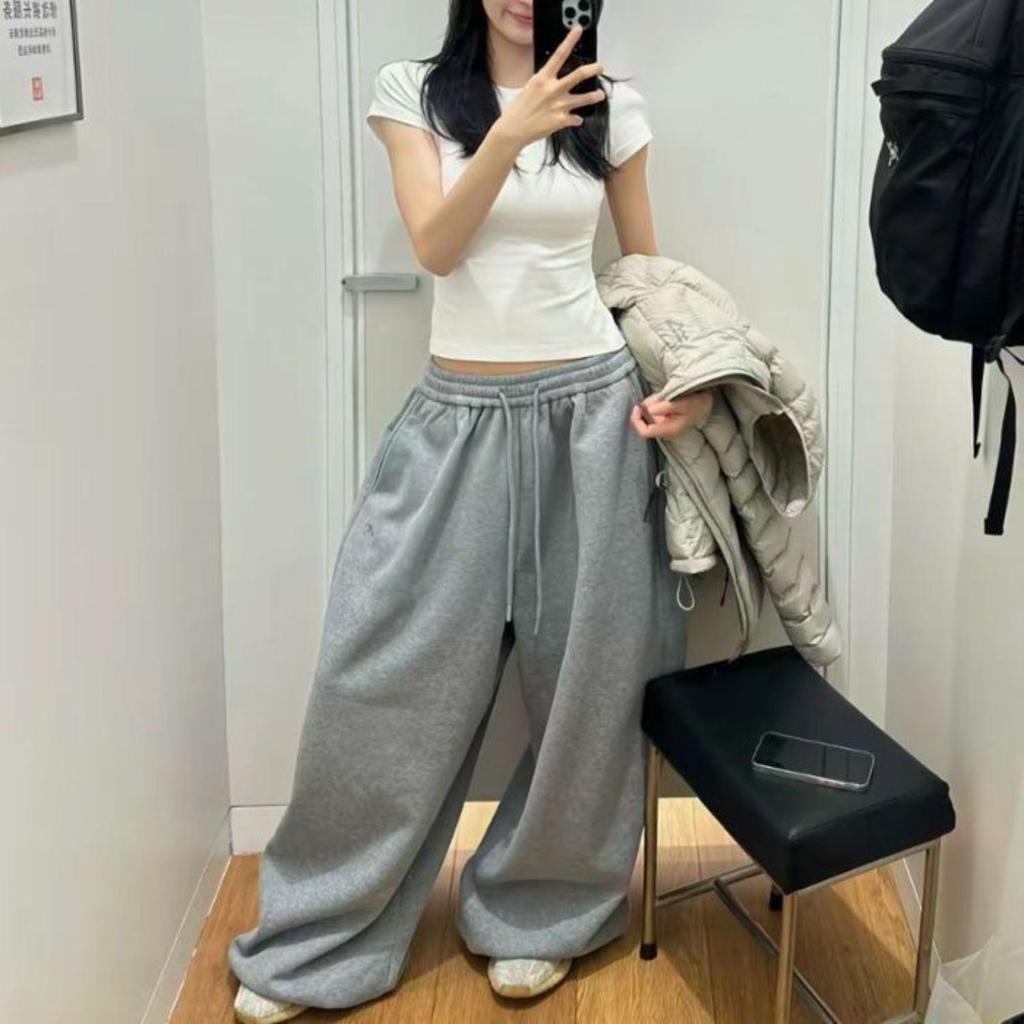 Women's Elastic Waist Sweatpants Loose Wide Leg Trousers Casual Lounge Pants
