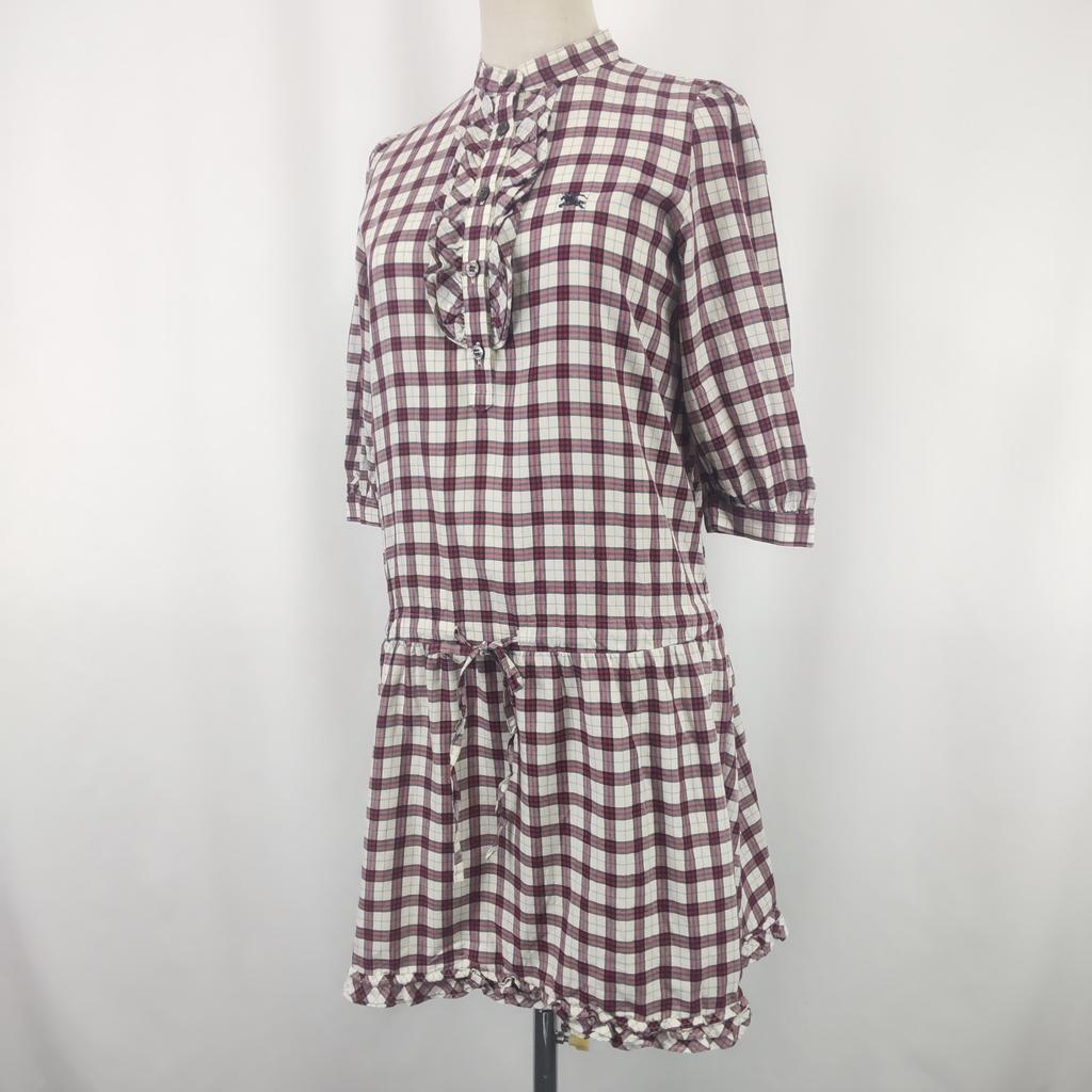 BURBERRY BLUE LABEL Five-Sleeve Balloon Dress [36/S] Frill Detail(USED)