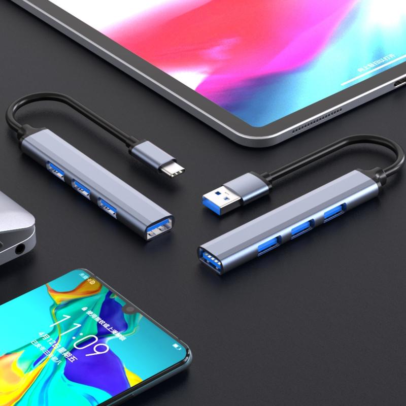 1 Piece PC Computer Accessories USB 3.0 Hub USB Hub 4 Port High Speed Type C Splitter 5Gbps Multiport HUB 4 USB 3.0 2.0 Ports