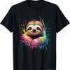 Sloth Unisex Woman Colorful Watercolor Sloth T-Shirt