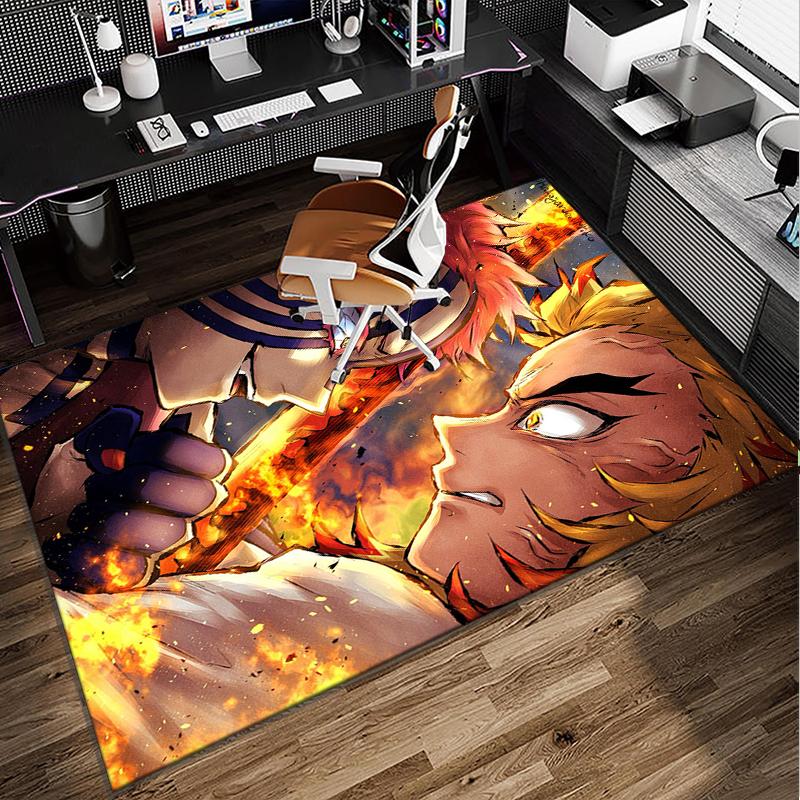 Anime Samurai Warrior's Journey Office Rug Chair Mat, Game Carpet, Suitable for Front Door, Bedroom, Living Room, Desk, Holiday Gift