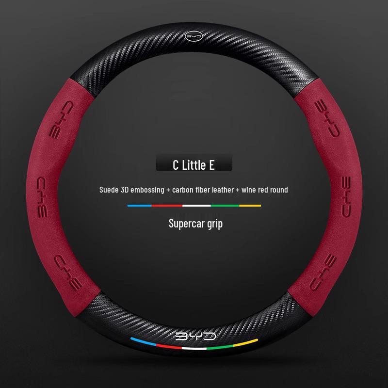 Suede Steering Wheel Cover for BYD Models: Song Pro, Qin, PULS, Tang MAX, Han, Yuan, F3, F6