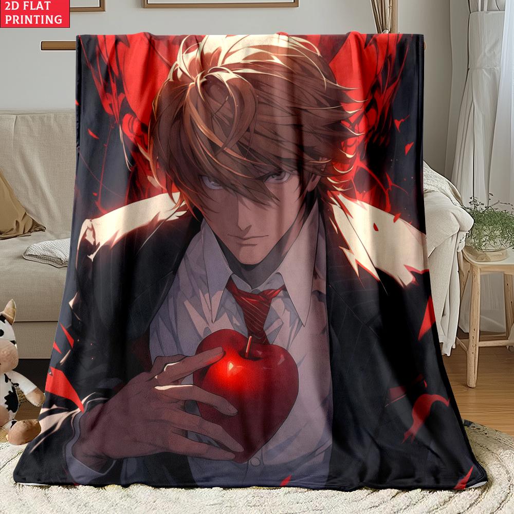 Yagami & Ryuk with Scythe Print Thin Flannel Blanket for Living Rooms,Sofas Blankets,Lunch Breaks,blankets Fluffy