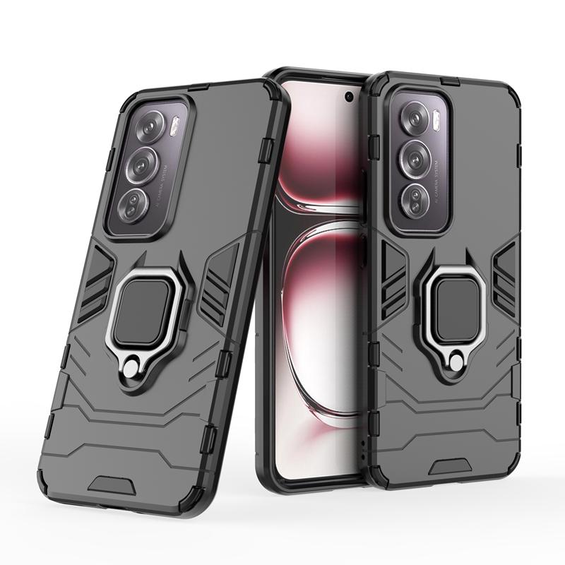 Pour OPPO Reno 12 5G Coque Armure Antichoc avec Anneau Métallique Housse pour OPPO Reno12 Reno 12 Étui de Téléphone avec Support Magnétique pour Voiture