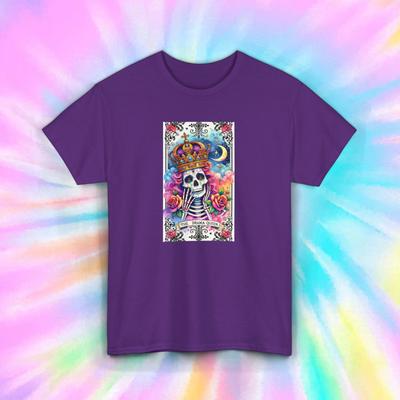 Drama Queen Skeleton T-Shirt | Gothic Tarot Card Tee | Colorful Skull Art
