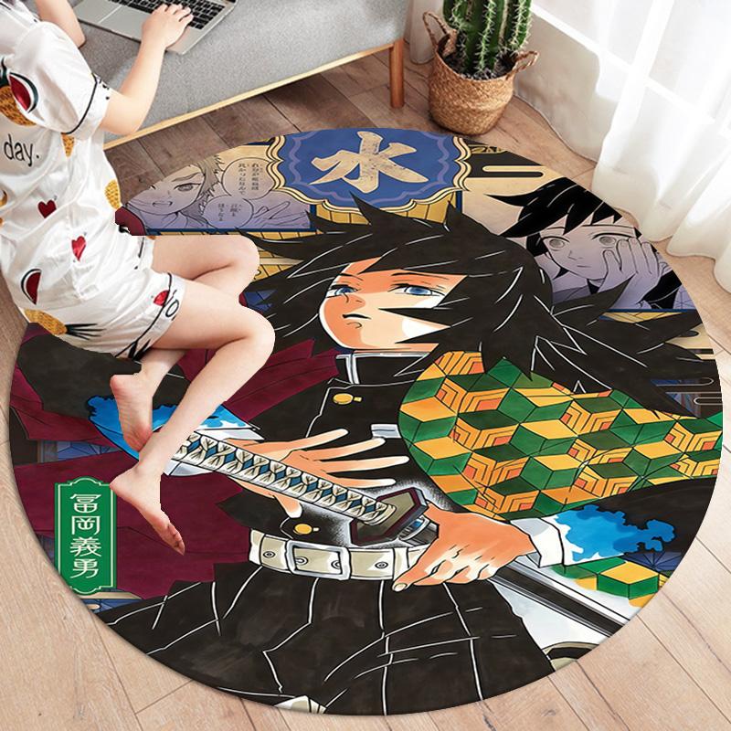 Dämonentöter Runder Teppich Teppich Für Wohnzimmer Schlafzimmer Sofa Spielzimmer Dekor Rutschfeste Bodenmatte