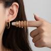Retro Gold Plain Ring Earrings Simple Light Luxury Stainless Steel Stud Earrings Daily Commuting Premium Ring Earrings