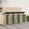 Vidaxl 4-Bin Waste Bin Enclosure, Solid Pine Wood