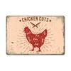 Chickens Tin Signs Metal Vintage Poster Rooster Hens Eggs Retro Plaque Wall Stickers Painting for Farm Door Home Decor