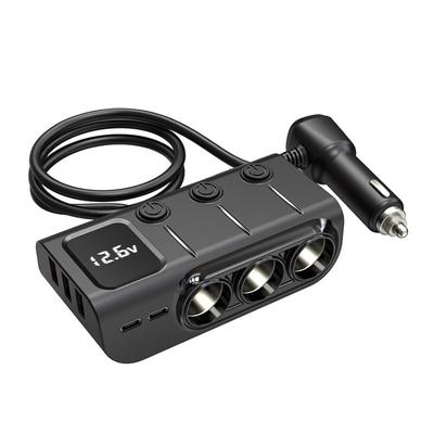 120W Car Charger 3USB Port Car Adapter Fast Charging 12V/24V Car Adapter Car Electronic Accessories