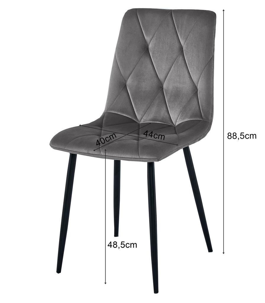 LIBRA chair - dark gray velvet / black legs x 1