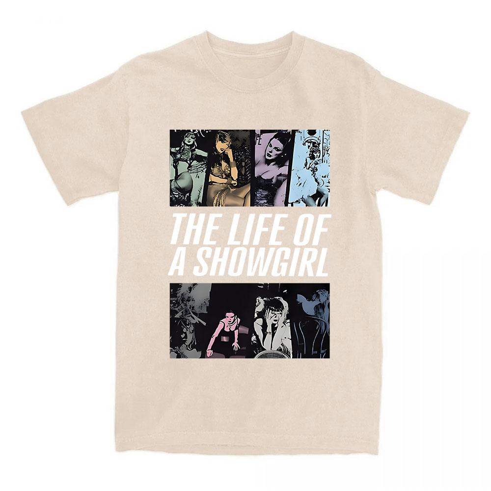 Album La Vie d'une Showgirl Impression T-shirt Manches Courtes Coton Col Rond T-shirts Décontracté Unisexe Streetwear Vêtements Femme Homme Tee