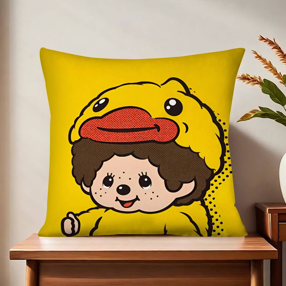 Cartoon Animation M-Monchhichi Kissenbezug Mode Quadratischer Kissenbezug Schlafzimmer Sofa Raum Ins Dekoration Freizeit Kissenbezug