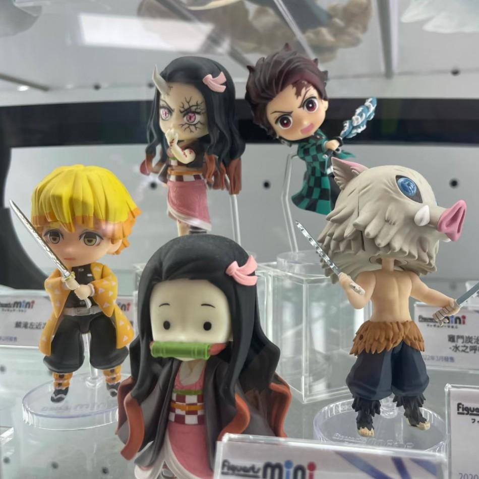 6pcs/set Q Version Demon Slayer Action Figure, Sitting Ghost Doll, Tanjiro, Nidouzi, Inosuke, Zenizu Movie Model Toys, gift box