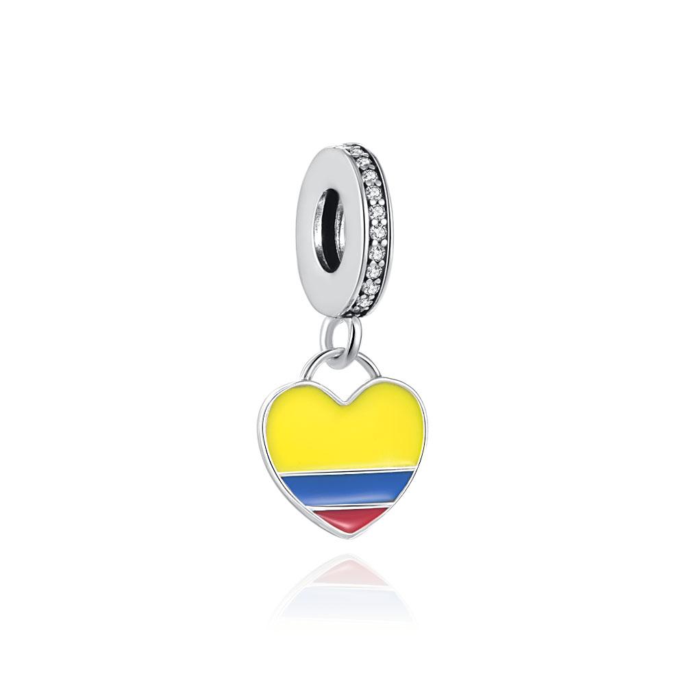 New copper Spain UK France Russia Brazil Argentina Peru El Salvador Flag Pendant Compatible With for Authentic Bracelets Do It Yourself Jewellery