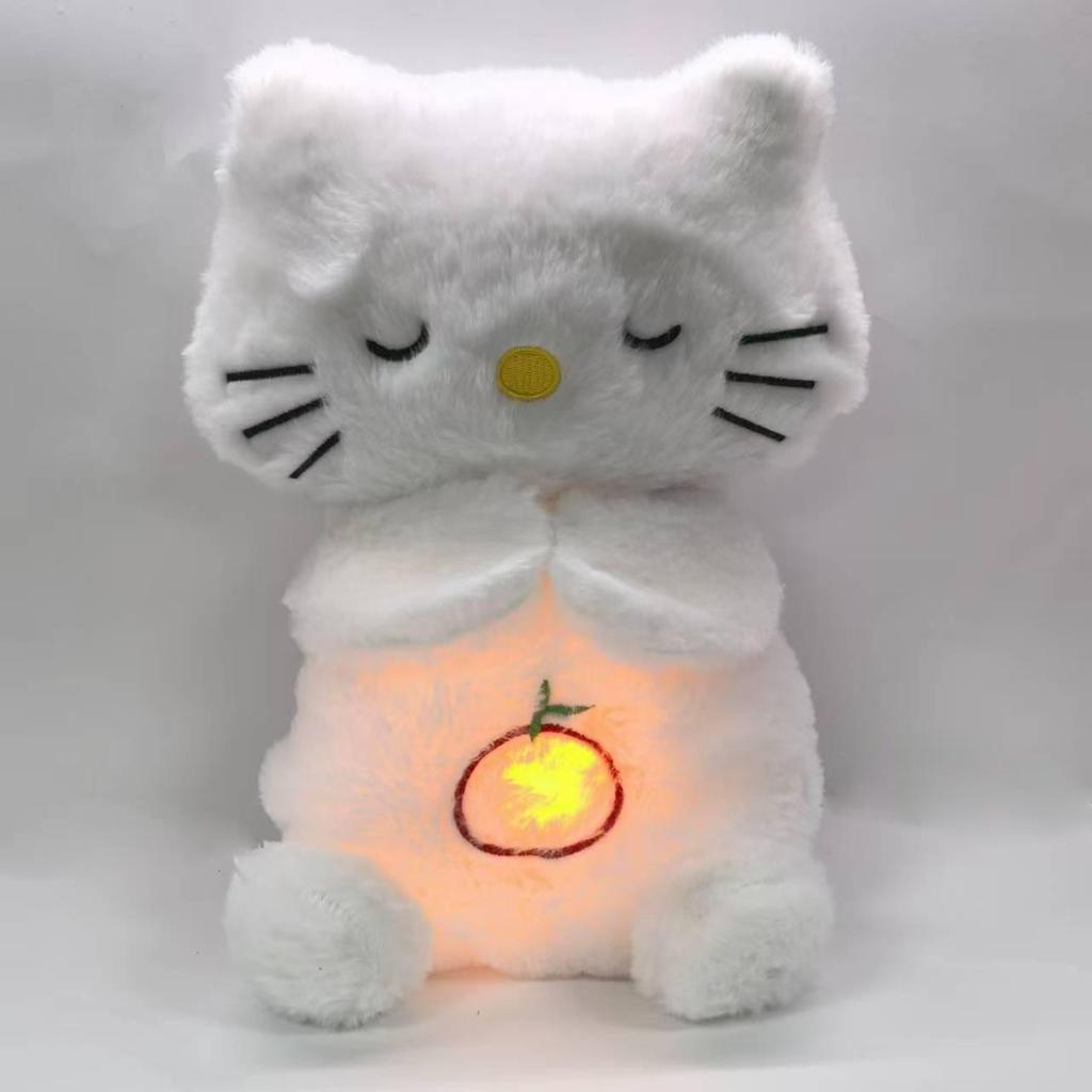Baby Atmen Beruhigendes Plüsch Spielzeug Puppe Spielzeug Kinder Beruhigende Musik Schlaf Begleiter Ton und Licht Puppe Spielzeug Geschenk