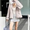 Women's Breathable Sunwear Solid Color Hooded Loose Long Sleeve Zipper Thin Jacket