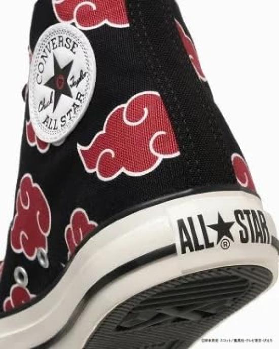 Converse All Star HI Naruto Shippuden Itachi Uchiha Akatsuki Design High Cut Sneakers 25.5cm Canvas Shoes Unisex