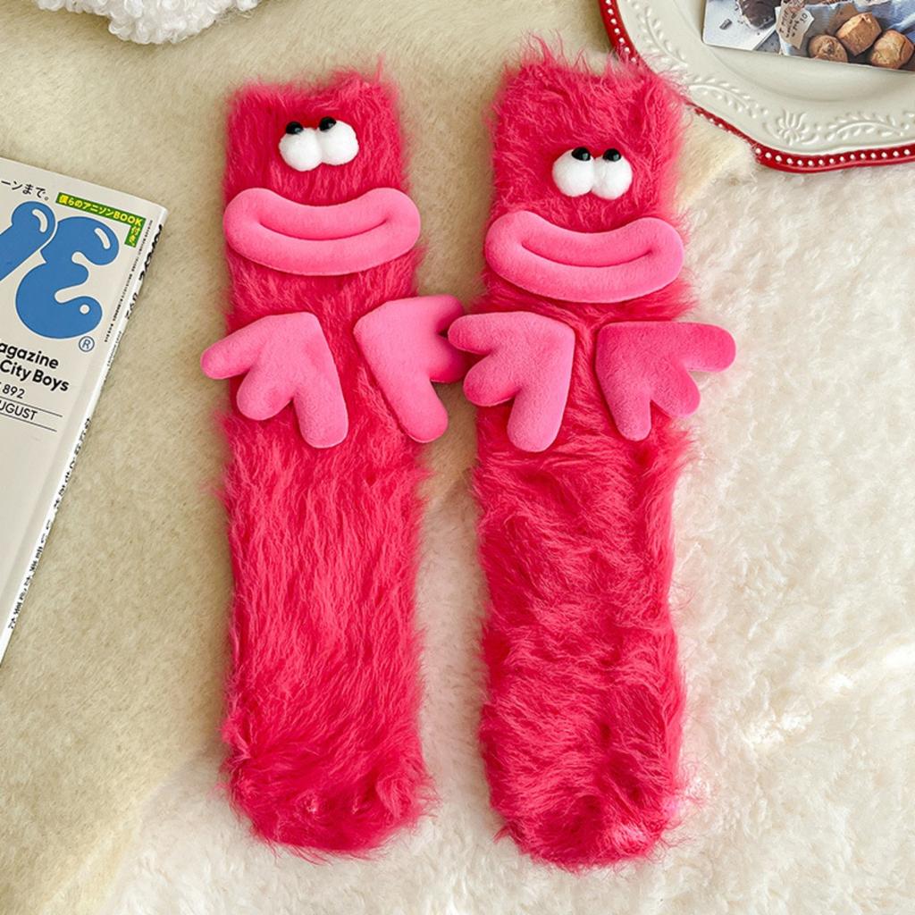 Caterpillar Plyschgolvsockor, Roliga Djur Knähöga Toffelsockor, Ultramjuka för Kvinnor Män Tonåringar, Mysig Unisex-present Julstrumpa