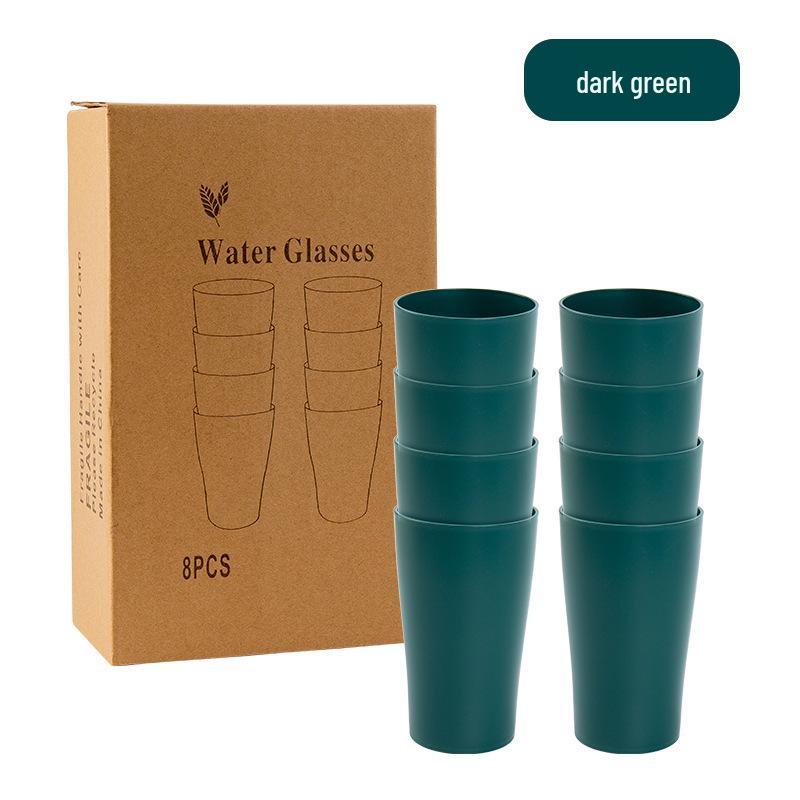 Cross-border Plastic Tableware Set: Plates, Bowls, Cups, Vomit Bowls, 24-Piece for Home Use.