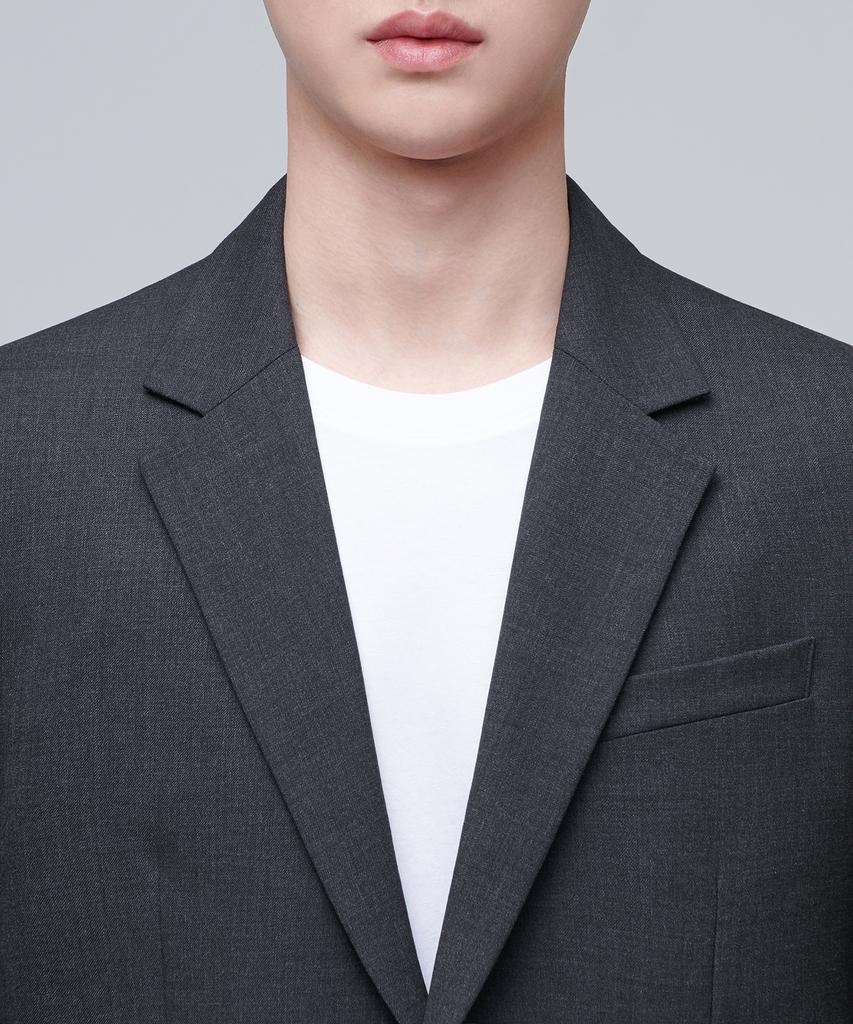 Musinsa Standard Relaxed Basic Wool Blazer [Charcoal Grey]