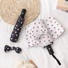 Simple and Elegant Wave Point Black and White Triple Fold Umbrella Mini Sunshade Fully Automatic Umbrella UV Sunshade Umbrella