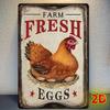 Rustic Farm Eggs Metal Sign, Es, Vintage Iron Wall Art, Waterproof Decor for Home, Bar, Cafe, Office - Easy To Clean Farmhouse