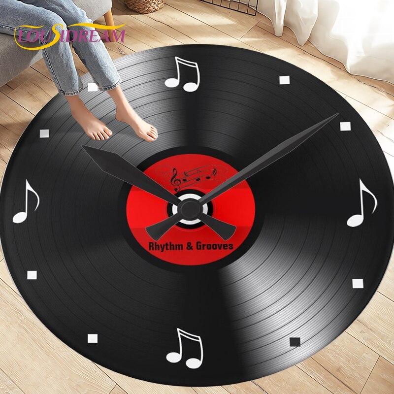 Classical Music Vinyl Record Round Rug,Carpets for Living Room Chair Decoration,Children's Play Crawling Soft Non-slip Floor Mat