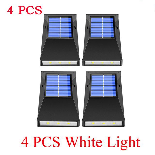 Lampe Solaire LED Extérieure Étanche 6Leds Auto On At Night Lampe Murale Solaire pour Patio Jardin Décoration