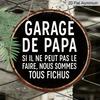 2D Flat, 1pc Round Aluminum "Garage De Papa" French Sign, Vintage Black Rusty Wall Decor, Funny Dad Garage Quote Metal Plaque, Waterproof Art for