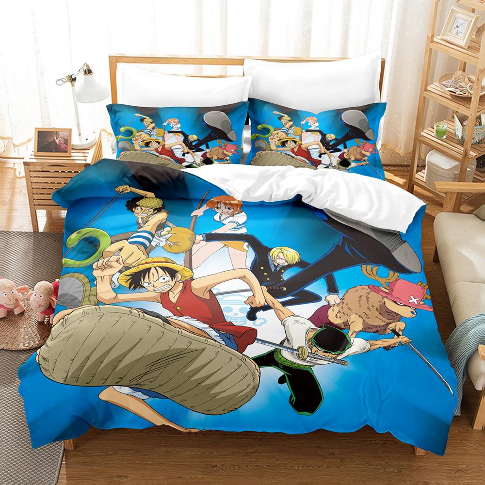 Bedding Three-Piece Set 3D Digital Printing Cartoon Polyester Abrasive Quilt Cover
