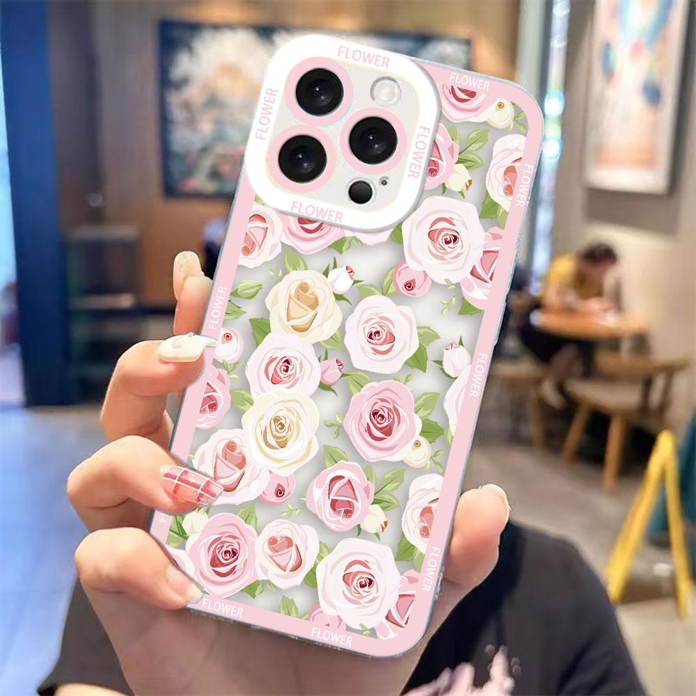 Attractive Flowers Clear Phone Case For VIVO Y400 Y100 Y76 Y75 Y51 Y50 Y36 Y35 Y28 Y22S Y21 Y20 Y19S Y17S Y16 Y15S Y04 Case Capa