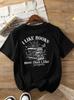 Womens Black Short Sleeve TShirt I Like Books More Than I Like PeopleFront Print with Floral Book Design Top for Book Lovers