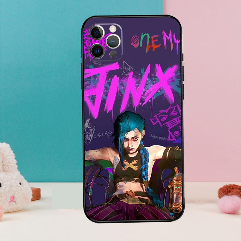 Arcane Jinx Vi Anime Phone Case For IPhone 18 11 12 13 14 Pro Max X XR XS Plus Silicone Bumper Back Cover