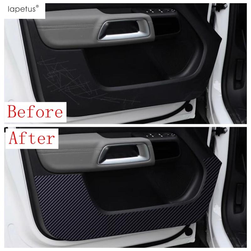 Car Inner Door Anti Kick Film Protective Anti-Scratch Carbon Fiber Look Stickers Accessories For Citroen C5 Aircross 2018 - 2024