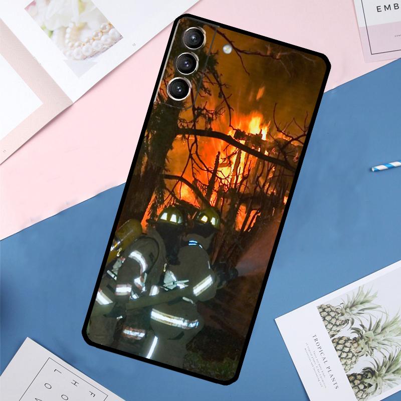 Héros Pompiers Étui Pompier Pour Samsung Galaxy S23 S22 S24 Ultra Note 20 S20 S21 FE S9 S10 Note 10 Plus Coque Arrière
