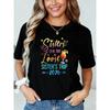 Sisters On The Loose SISTERS TRIP 2026 Letter Print T-shirt | Short Sleeve Crew Neck Casual Top for Spring/Summer