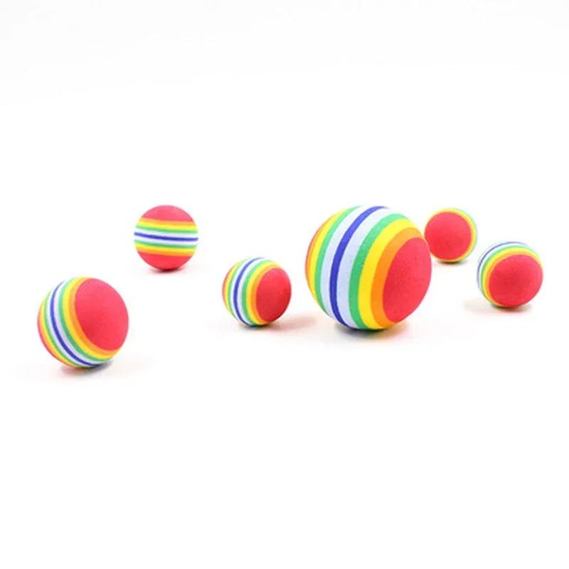 3 Pcs Pet Rainbow Ball, Cat Foam Toy Cotton Ball Dog Molar Colorful Toy Ball Pet Supplies Dog Toys