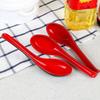 2pcs Japanese Style Melamine Ramen Spoons Long Handle Drop Resistant Red Black for Home Kitchen Noodle Soup Use