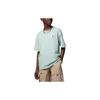 Solid Color Logo Loose Fit Crew Neck Short Sleeve T-Shirt Kids Tops Frosted-Light-Green FQ0772-321