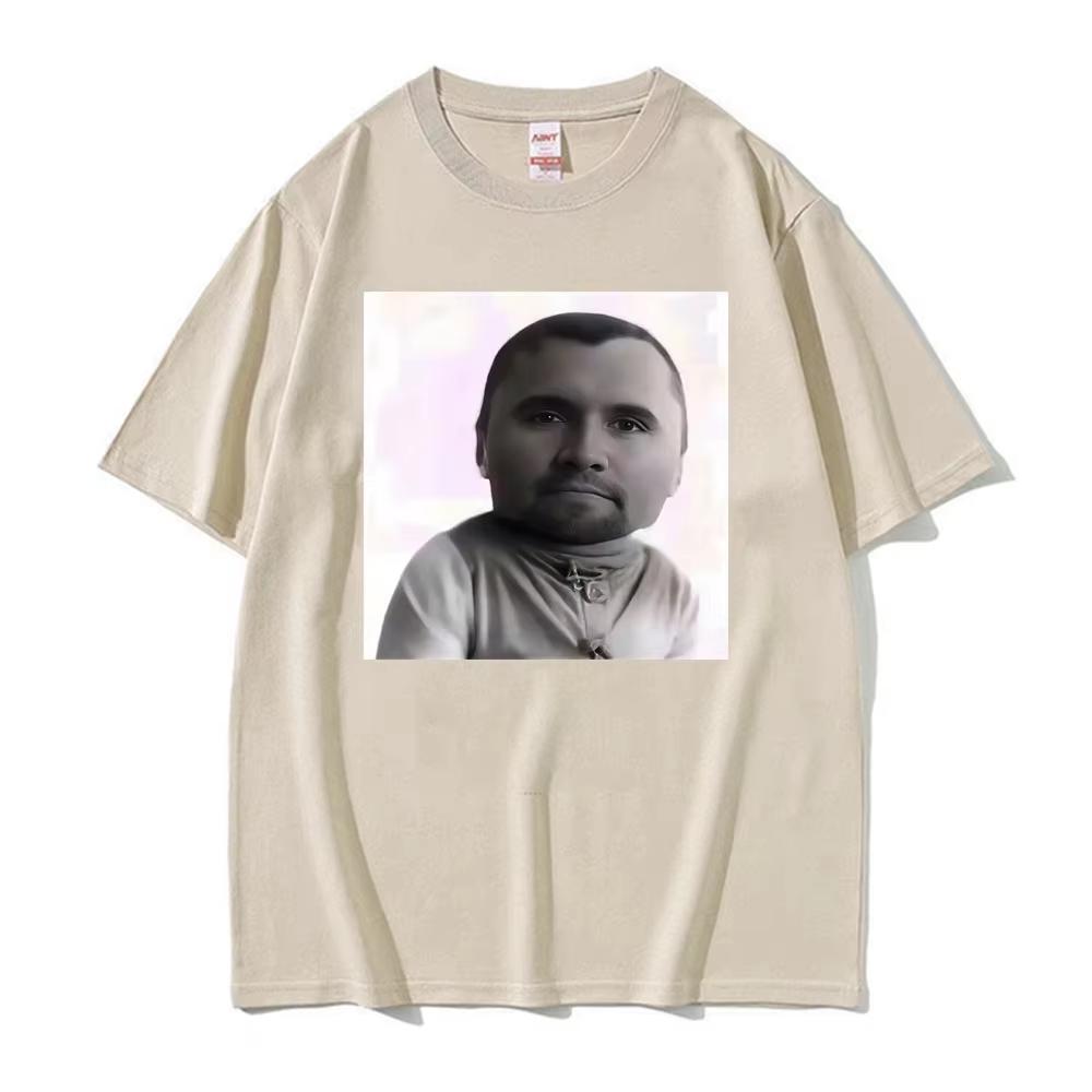 Portrait Meme Print T Shirt Unisex Funny Internet Meme Square Photo Graphic Crew Neck Short Sleeve Soft Cotton Humor Casual Tops
