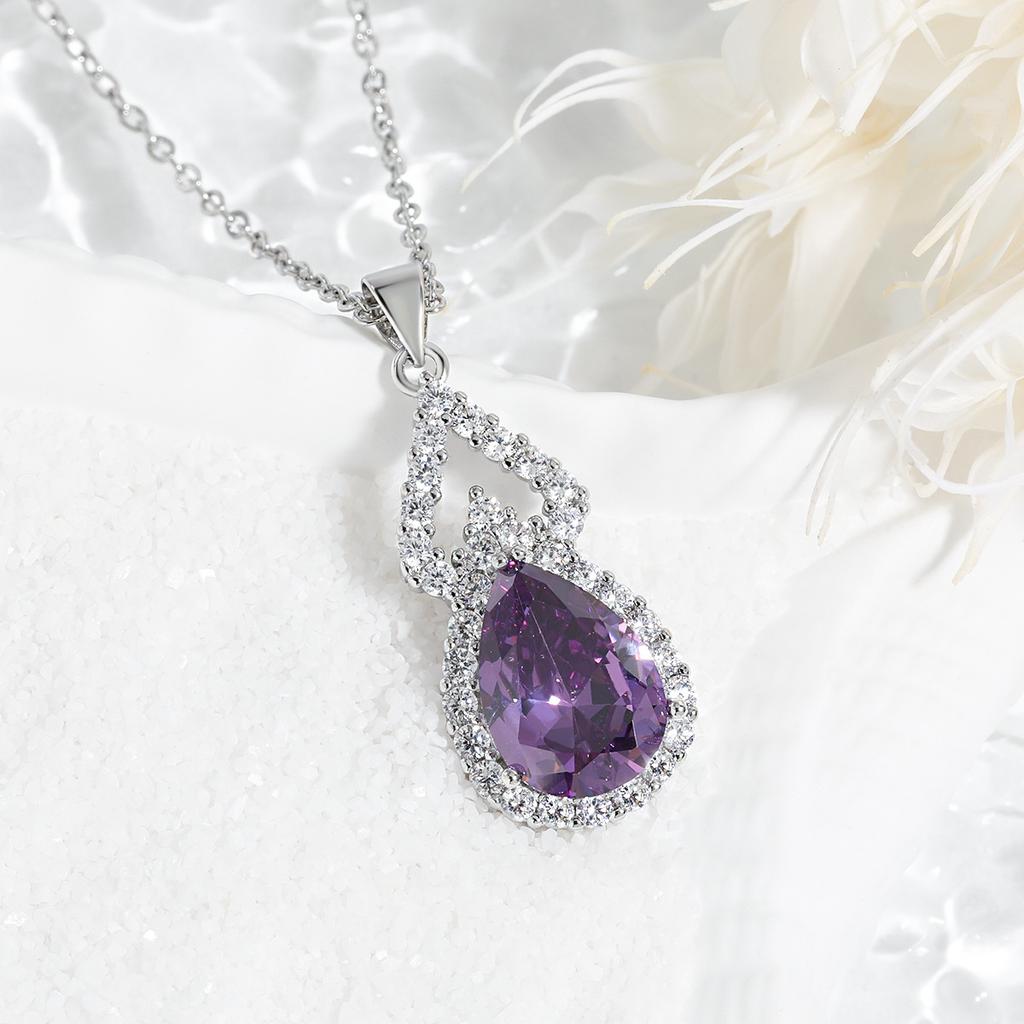 Color Treasure Multi-color Premium Full Diamond Drip Gourd Necklace