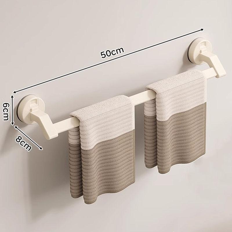 Accessoires de Salle de Bain Aluminium Spatial Ventouse Porte-Serviettes Mural Sans Perforation Étagère de Rangement Double Barre