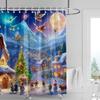 Home Decoration Shower Curtains for Bathroom Waterproof Curtain Fabric Modern Nordic Style Living Room Merry Christmas Winter