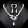 Korean Version of Violent Pearl Necklace Earrings Set Bridal Dress Versatile Accessories Fashionable Novel Alloy Electric Two-piece Set