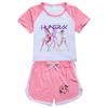 5019 Kids Girls POP Rumi Zoey Mira Print T-shirt Shorts Sport Tracksuit Clothes Set